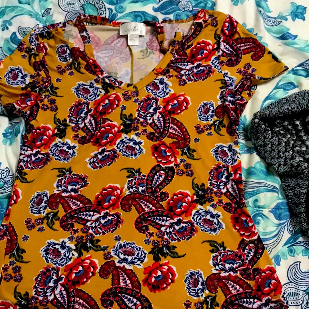 Orange Top with Flower